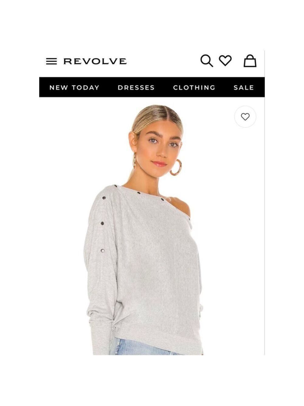 NWT AllSaints from REVOLVE Gray Off-the-Shoulder Sweater XS